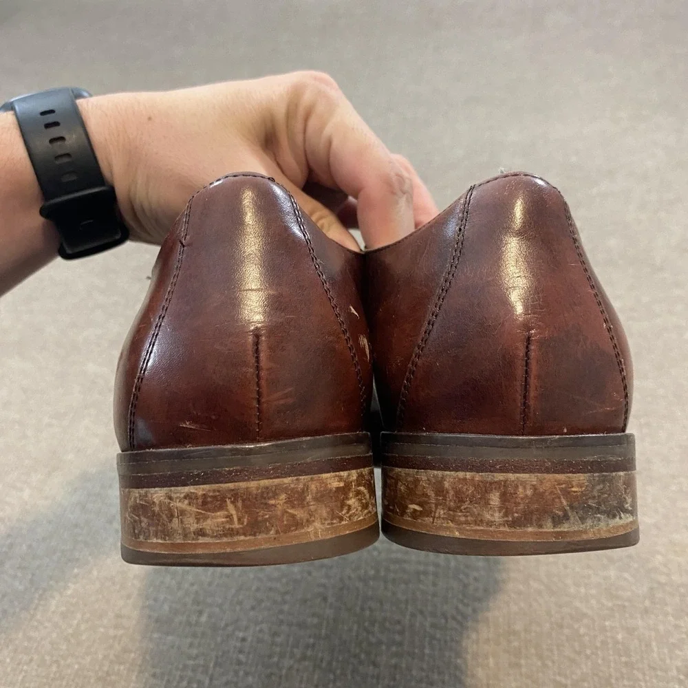 Cole Haan Grand.OS Shoes Mens Size 13 M Brown‎ Leather Derby Dress C12841